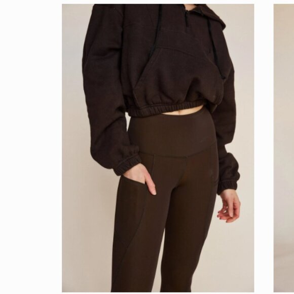 Strut This Dallas Ankle Leggings High Rise Side Pockets Kona Brown Women Medium - Picture 5 of 14